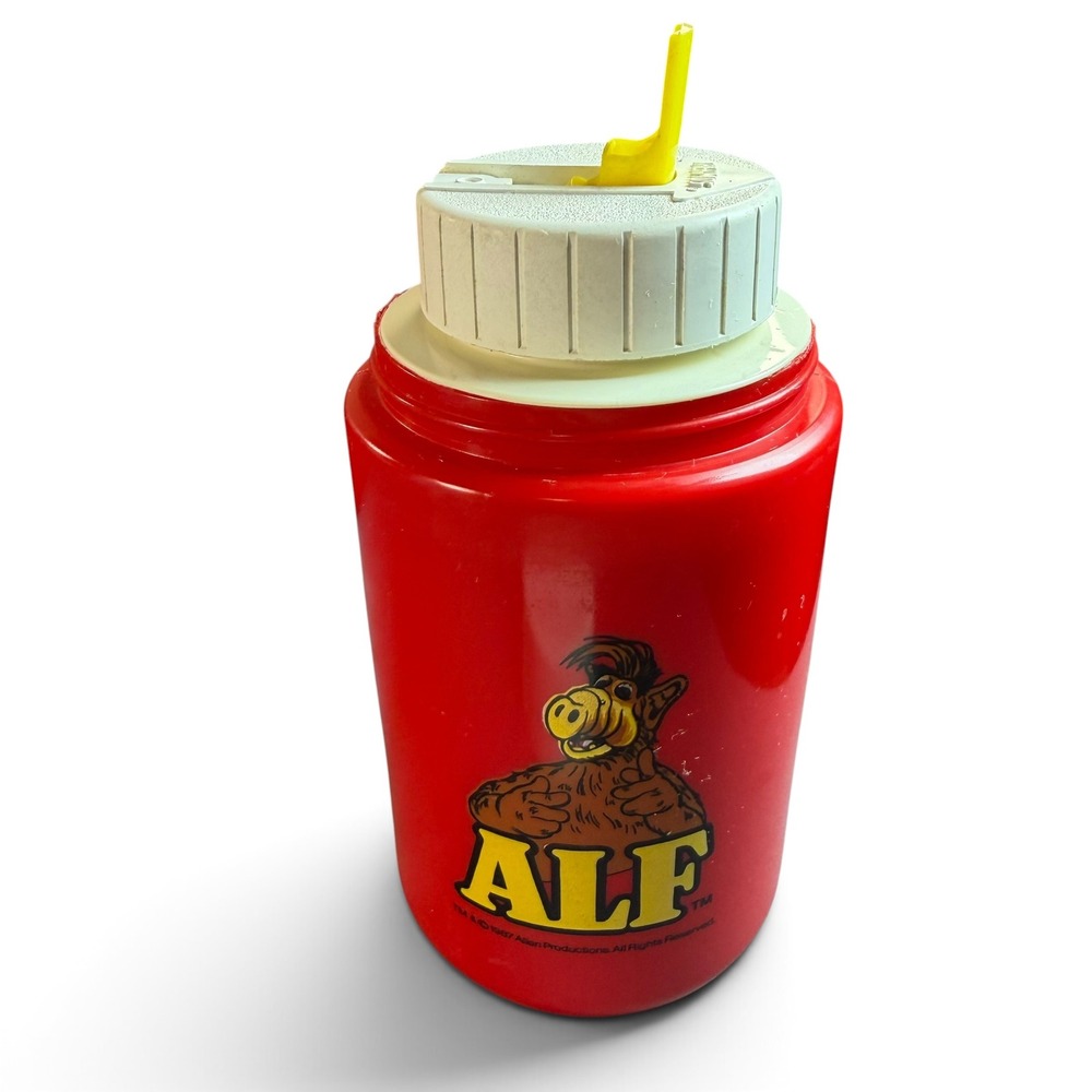 Vintage 1987 ALF Thermos Lunch Box with 10oz Thermos Bottle Red Plastic 80s TV - Picture 5 of 5